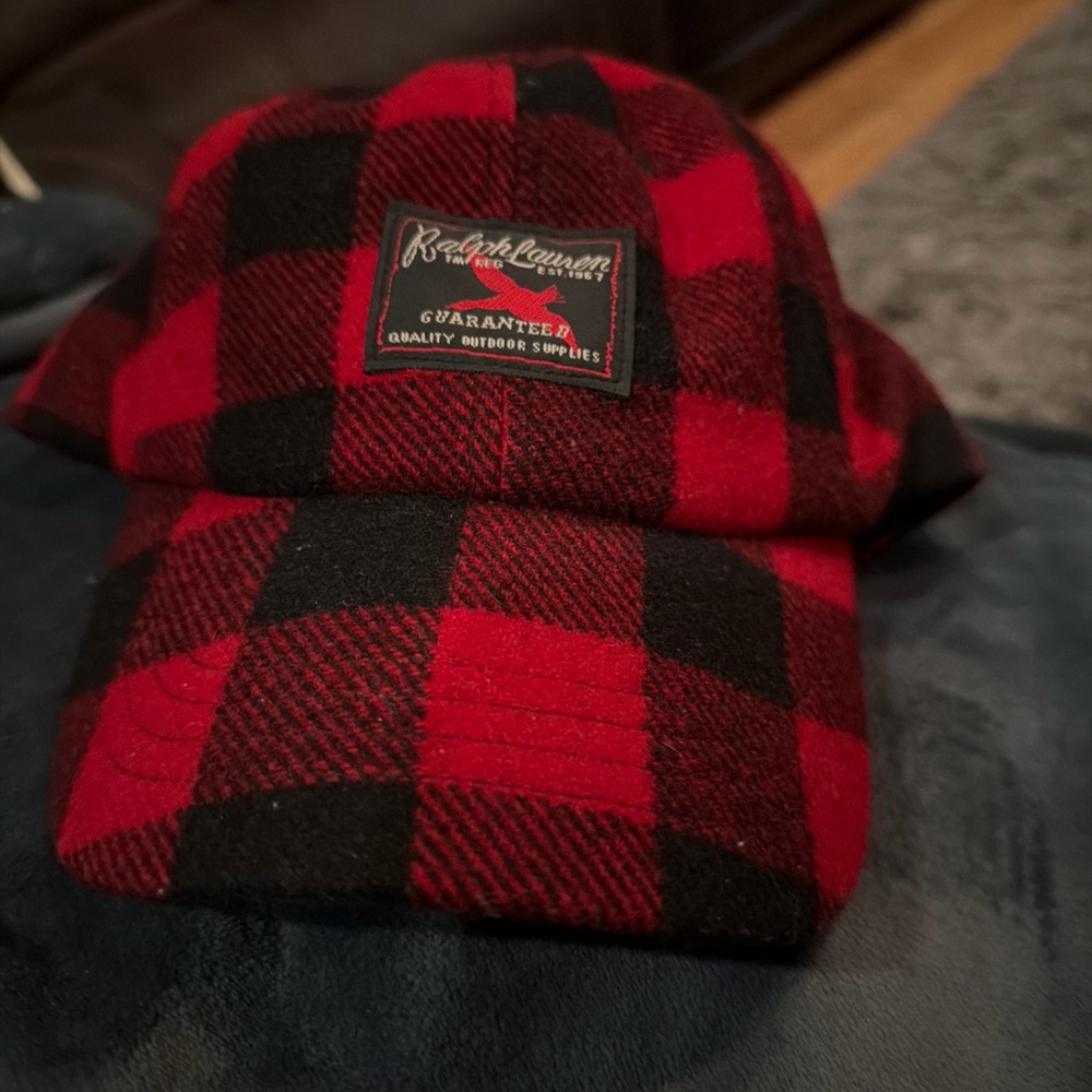 Polo by Ralph Lauren Red and Black Plaid Hat